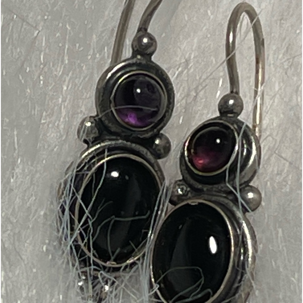 Sterling silver onyx earrings